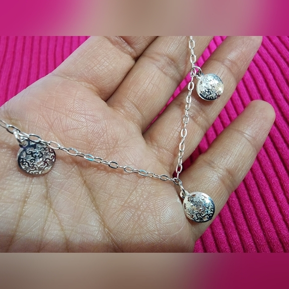 Sterling Silver Anklet .925 Fine Silver From Mexico - Picture 4 of 6